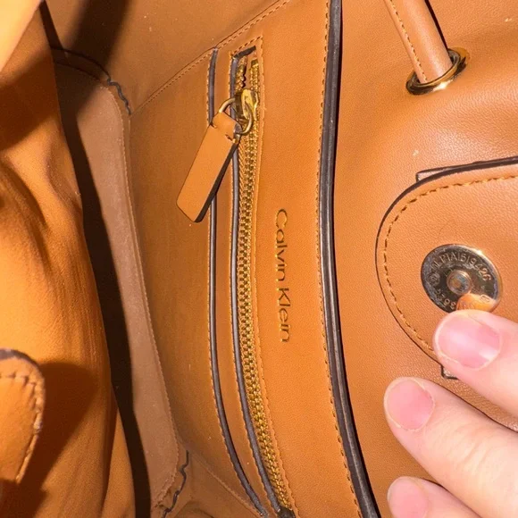 Calvin Klein monogram bucket bag *** Needs some love!! Look at pics!!!! REHAB - Picture 13 of 15